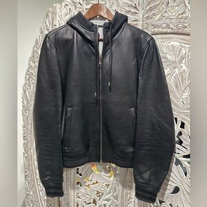 Dolce & Gabbana Soft Black Leather Bomber Jacket
